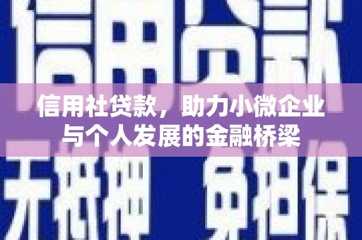 阿里信用社贷款，助力小微企业与个人发展的金融桥梁