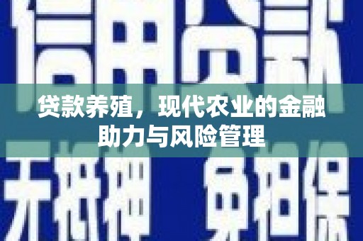 阿里贷款养殖，现代农业的金融助力与风险管理