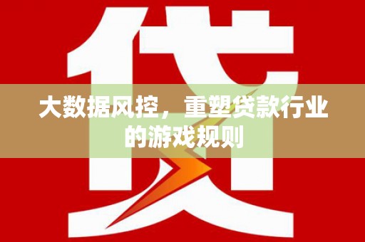 阿里大数据风控，重塑贷款行业的游戏规则