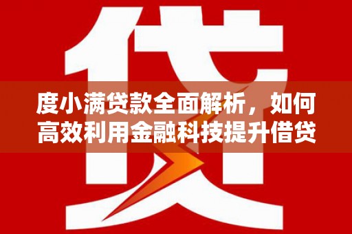 阿里度小满贷款全面解析，如何高效利用金融科技提升借贷体验