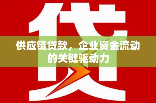 阿里供应链贷款，企业资金流动的关键驱动力