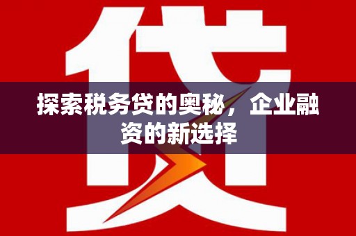 阿里探索税务贷的奥秘，企业融资的新选择