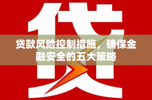 阿里贷款风险控制措施，确保金融安全的五大策略