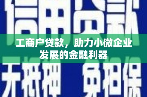 阿里工商户贷款，助力小微企业发展的金融利器