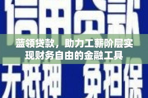 阿里蓝领贷款，助力工薪阶层实现财务自由的金融工具