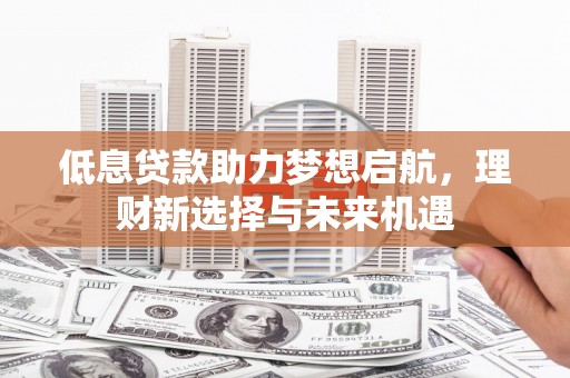 阿里低息贷款助力梦想启航，理财新选择与未来机遇