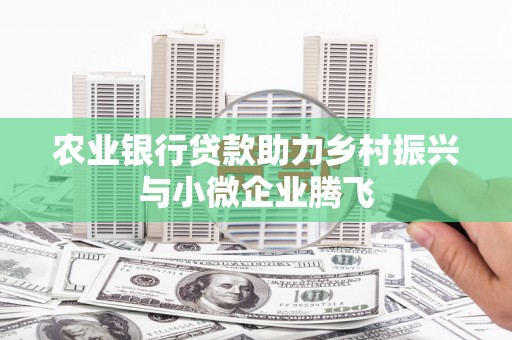 阿里农业银行贷款助力乡村振兴与小微企业腾飞