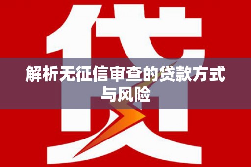 阿里解析无征信审查的贷款方式与风险