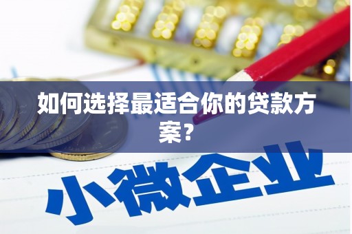 阿里如何选择最适合你的贷款方案？