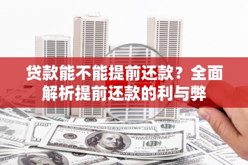 阿里贷款能不能提前还款？全面解析提前还款的利与弊